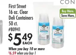 Smart & Final First Street 16 oz. Clear Deli Containers offer