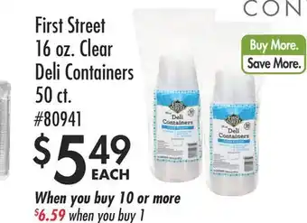 Smart & Final First Street 16 oz. Clear Deli Containers offer
