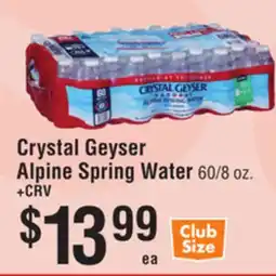 Smart & Final Crystal Geyser Alpine Spring Water offer