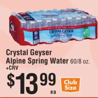 Smart & Final Crystal Geyser Alpine Spring Water offer