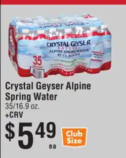 Smart & Final Crystal Geyser Alpine Spring Water offer