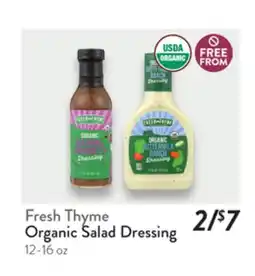 Fresh Thyme Fresh Thyme Organic Salad Dressing offer