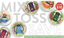Fresh Thyme Fresh Express and Taylor Farms salad kits offer