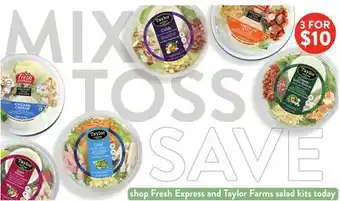 Fresh Thyme Fresh Express and Taylor Farms salad kits offer