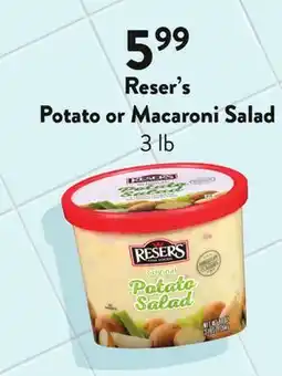 Fresh Thyme Reser's Potato or Macaroni Salad offer