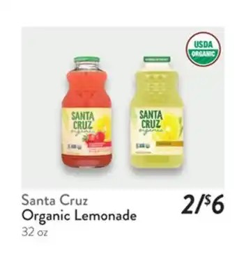 Fresh Thyme Santa Cruz Organic Lemonade offer