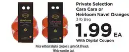 Food 4 Less Private Selection Cara Cara or Heirloom Navel Oranges offer