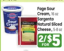 Tony’s Fresh Market Fage Sour Cream, 16 oz Sargento Natural Sliced Natural Sliced Cheese 5-8 oz offer