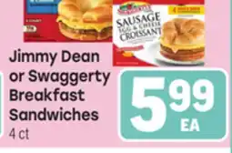 Tony’s Fresh Market Jimmy Dean or Swaggerty Breakfast Sandwiches offer