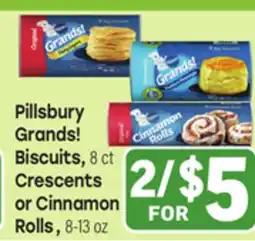 Tony’s Fresh Market Pillsbury Grands! Biscuits, 8 ct Crescents or Cinnamon Rolls, 8-13 oz offer