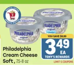 Tony’s Fresh Market Philadelphia Cream Cheese Soft offer