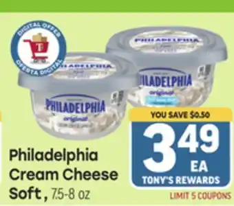Tony’s Fresh Market Philadelphia Cream Cheese Soft offer