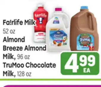Tony’s Fresh Market Fa!rlife Milk 52 oz, Almond Breeze Almond Milk, 96 oz TruMoo Chocolate Milk, 128 oz offer