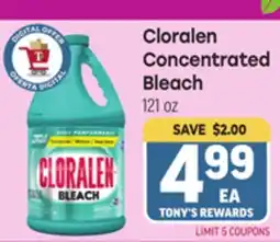 Tony’s Fresh Market Cloralen Concentrated Bleach offer