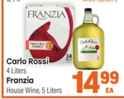Tony’s Fresh Market Carlo Rossi 4 Liters Franzia House Wine, 5 Liters offer