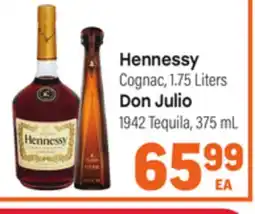 Tony’s Fresh Market Hennessy Cognac, 1.75 Liters, Don Julio 1942 Tequila, 375 mL offer