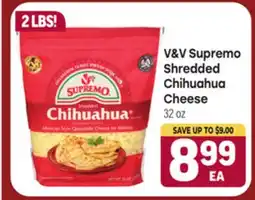 Tony’s Fresh Market V&V Supremo Shredded Chihuahua Cheese offer