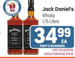 Tony’s Fresh Market Jack Daniel's Whisky offer