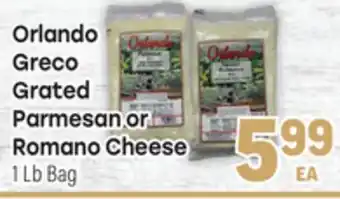 Tony’s Fresh Market Orlando Greco Grated Parmesan or Romano Cheese offer