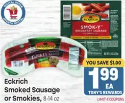 Tony’s Fresh Market Eckrich Smoked Sausage offer