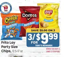 Tony’s Fresh Market Frito Lay Party Size Chips offer