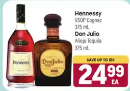Tony’s Fresh Market Hennessy VSOP Cognac 375 mL, Cognac Don Julio Añejo Tequila 375 mL offer