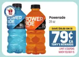 Tony’s Fresh Market Powerade offer
