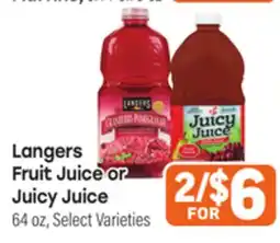 Tony’s Fresh Market Langers Fruit Juice or Fruit Juice offer