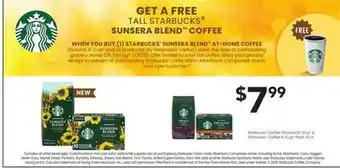 Jewel-Osco Starbucks Coffee Ground 10-12 oz & Starbucks Coffee K-Cup Pods 10 ct offer