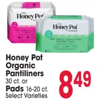 Jewel-Osco Honey Pot Organic Pantiliners 30 ct. or Pads 16-20 ct offer