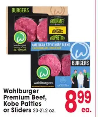 Jewel-Osco Wahlburger Premium Beef, Premium Beef, Kobe Patties Kobe Patties or Sliders or Sliders offer