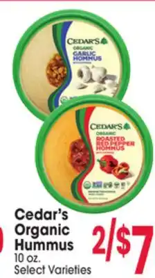 Jewel-Osco Cedar's Organic Hummus offer