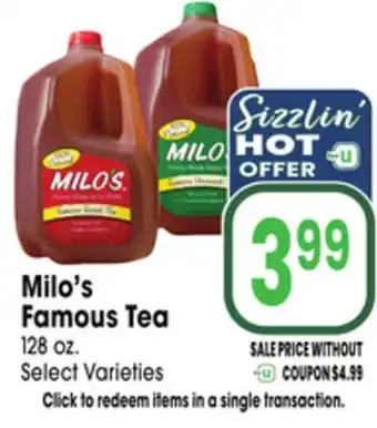 Jewel-Osco Milo's Famous Tea offer
