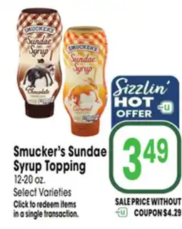 Jewel-Osco Smucker's Sundae Syrup Topping offer