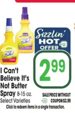 Jewel-Osco I Can't Believe It's Not Butter Spray offer