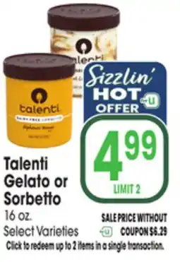 Jewel-Osco Talenti Gelato or Sorbetto offer