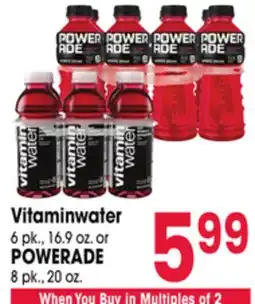 Jewel-Osco Vitaminwater 6 pk., 16.9 oz. or POWERADE 8 pk., 20 oz offer