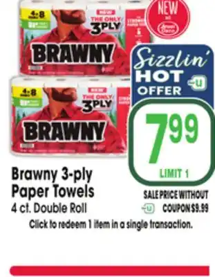 Jewel-Osco Brawny 3-ply Paper Towels offer