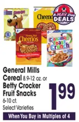 Jewel-Osco General Mills Cereal 8.9-12 oz. or Betty Crocker Fruit Snacks 6-10 ct offer
