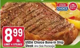 Jewel-Osco USDA Choice Bone-In Strip Steak Steak offer