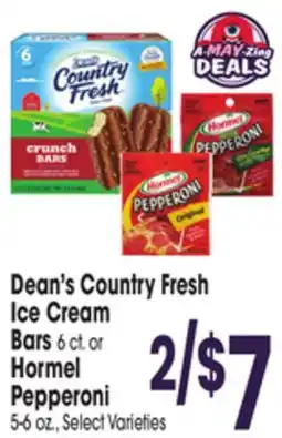 Jewel-Osco Dean's Country Fresh Ice Cream Bars 6 ct. or Hormel Pepperoni 5-6 oz offer