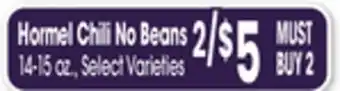 Jewel-Osco Hormel Chili No Beans offer