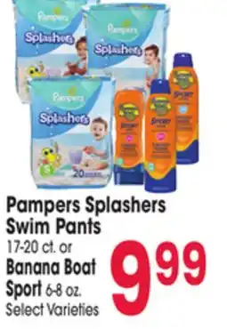 Jewel-Osco Pampers Splashers Swim Pants 17-20 ct. or Banana Boat Sport 6-8 oz offer