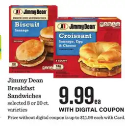 Mariano's Jimmy Dean Breakfast Sandwiches offer