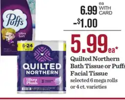 Mariano's Quilted Northern Bath Tissue or Puffs Facial Tissue offer
