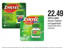 Mariano's Zyrtec Tablets or Liquid Gels offer