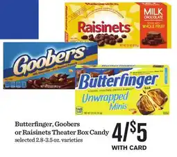 Mariano's Butterfinger, Goobers or Raisinets Theater Box Candy offer