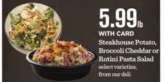 Mariano's Steakhouse Potato, Broccoli Cheddar or Rotini Pasta Salad offer