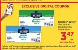 Safeway Lucerne Butter offer