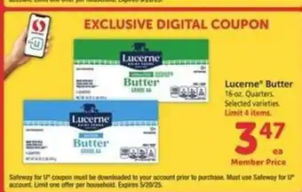 Safeway Lucerne Butter offer